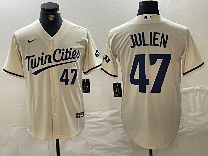 Men Minnesota Twins #47 Julien Cream 2024 Nike Game MLB Jersey style 2->minnesota twins->MLB Jersey